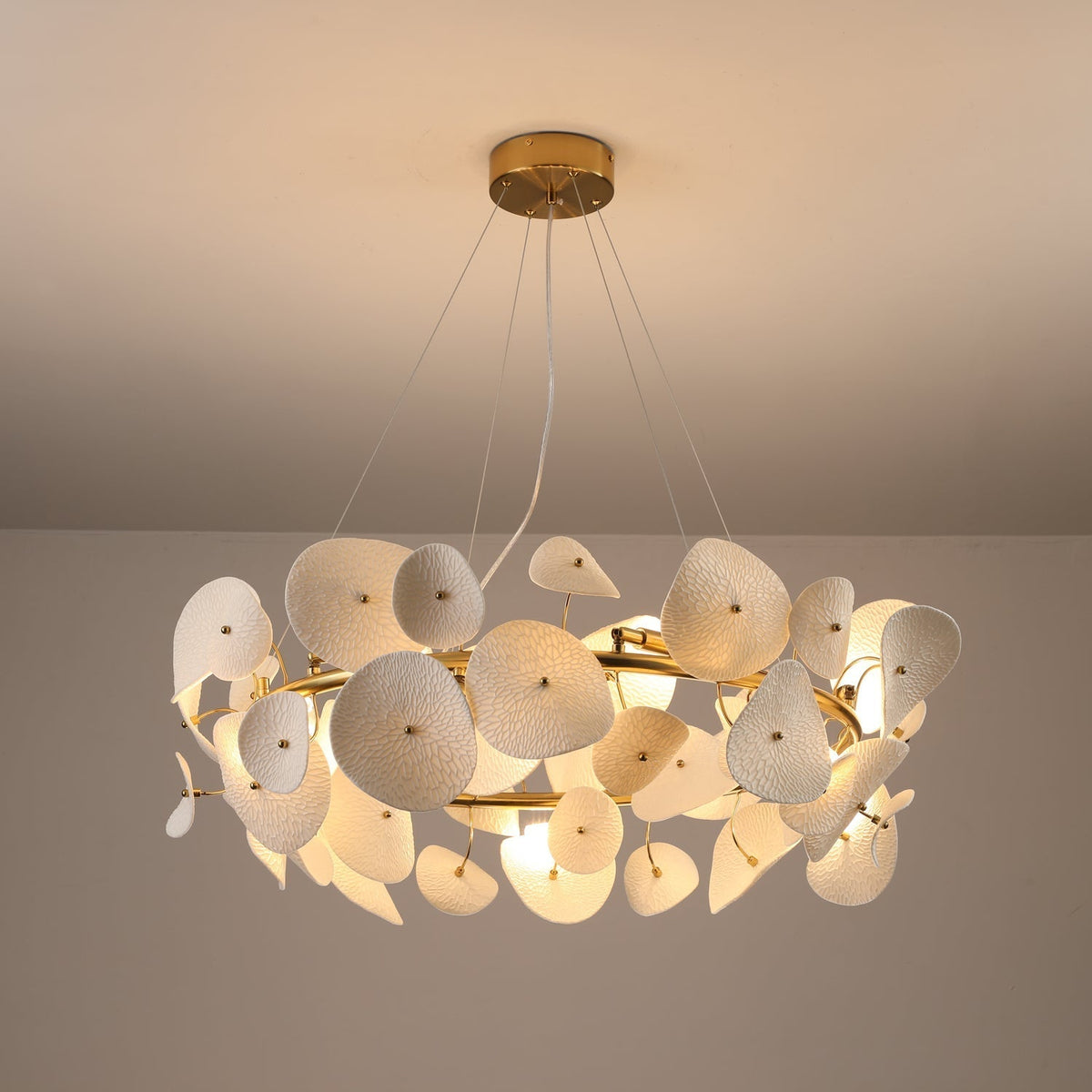 Jorlen modern Elegantie Bloemblad Keramiek Kroonluchter