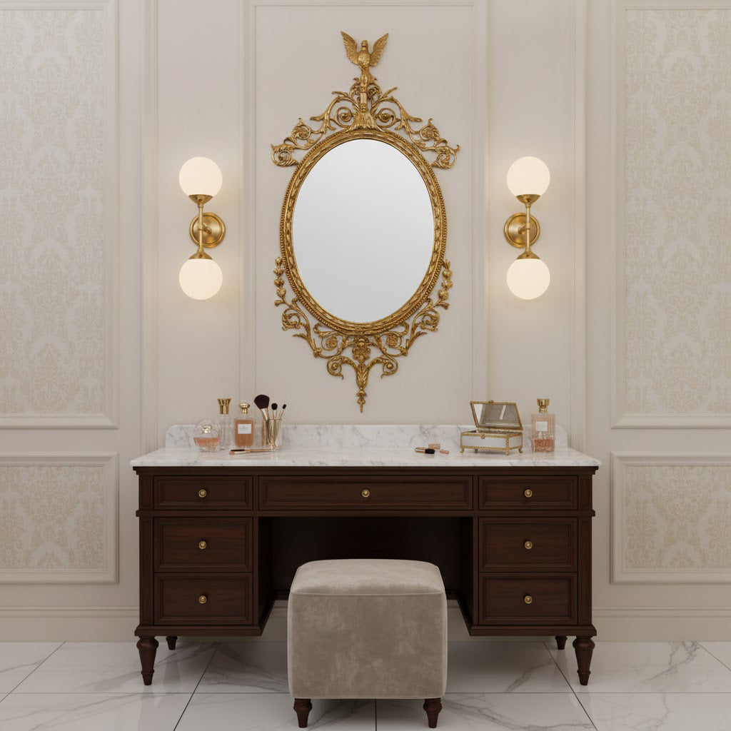 Aldenenne Belle houten wandspiegel met vlakke afwerking