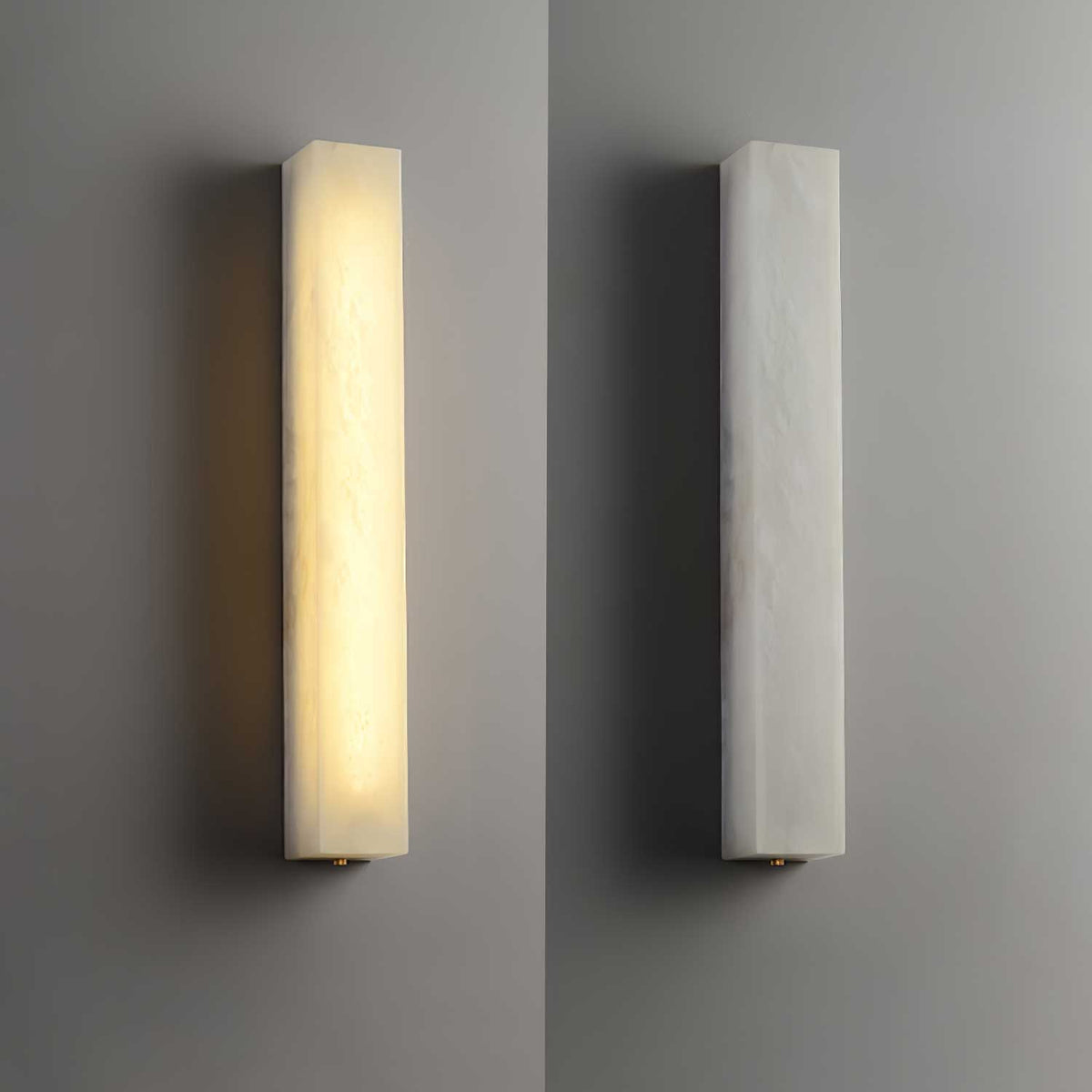 Alborella cilindrische wandlamp van albast