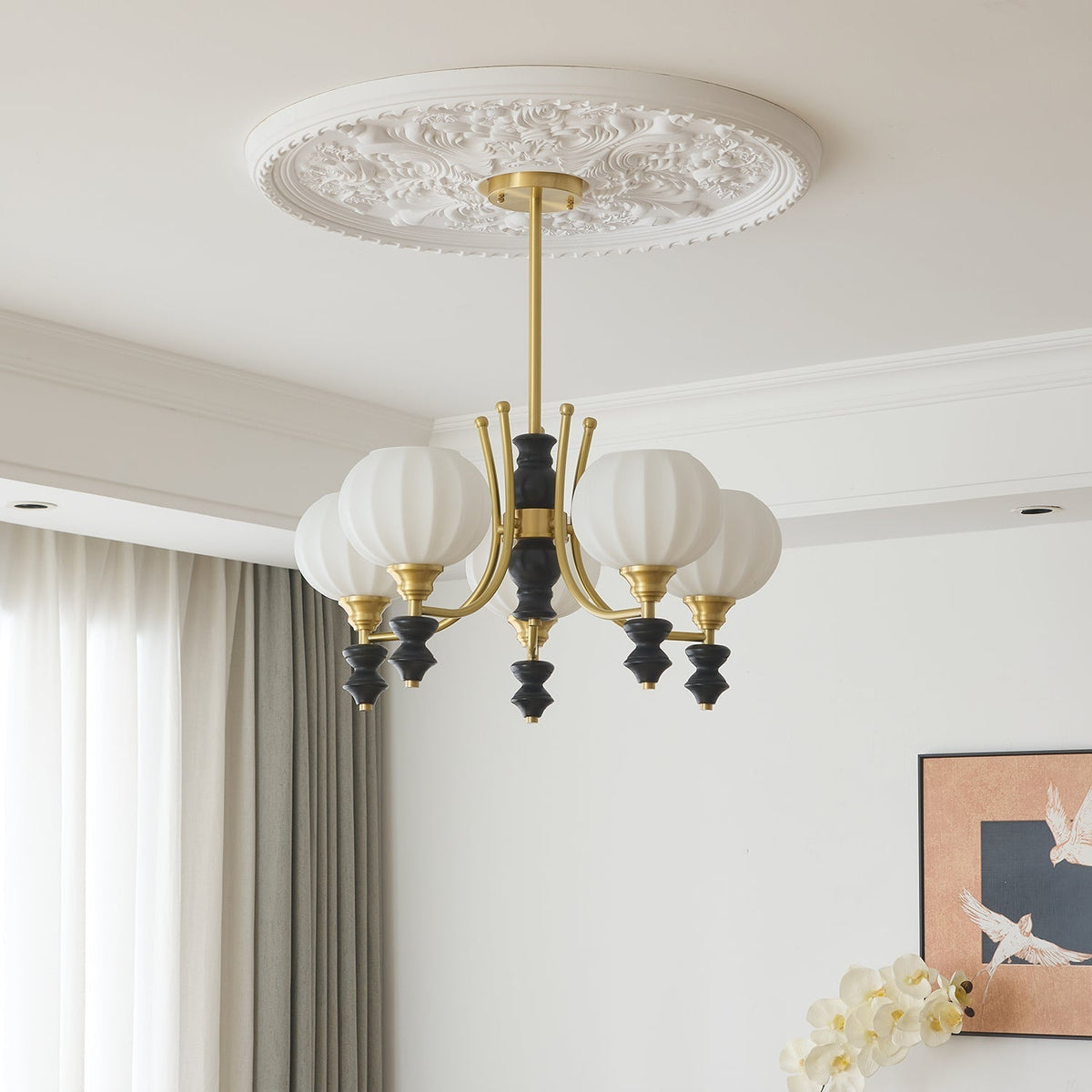 Zavenen Traditionele Elegantie Vintage messing Hout Kroonluchter