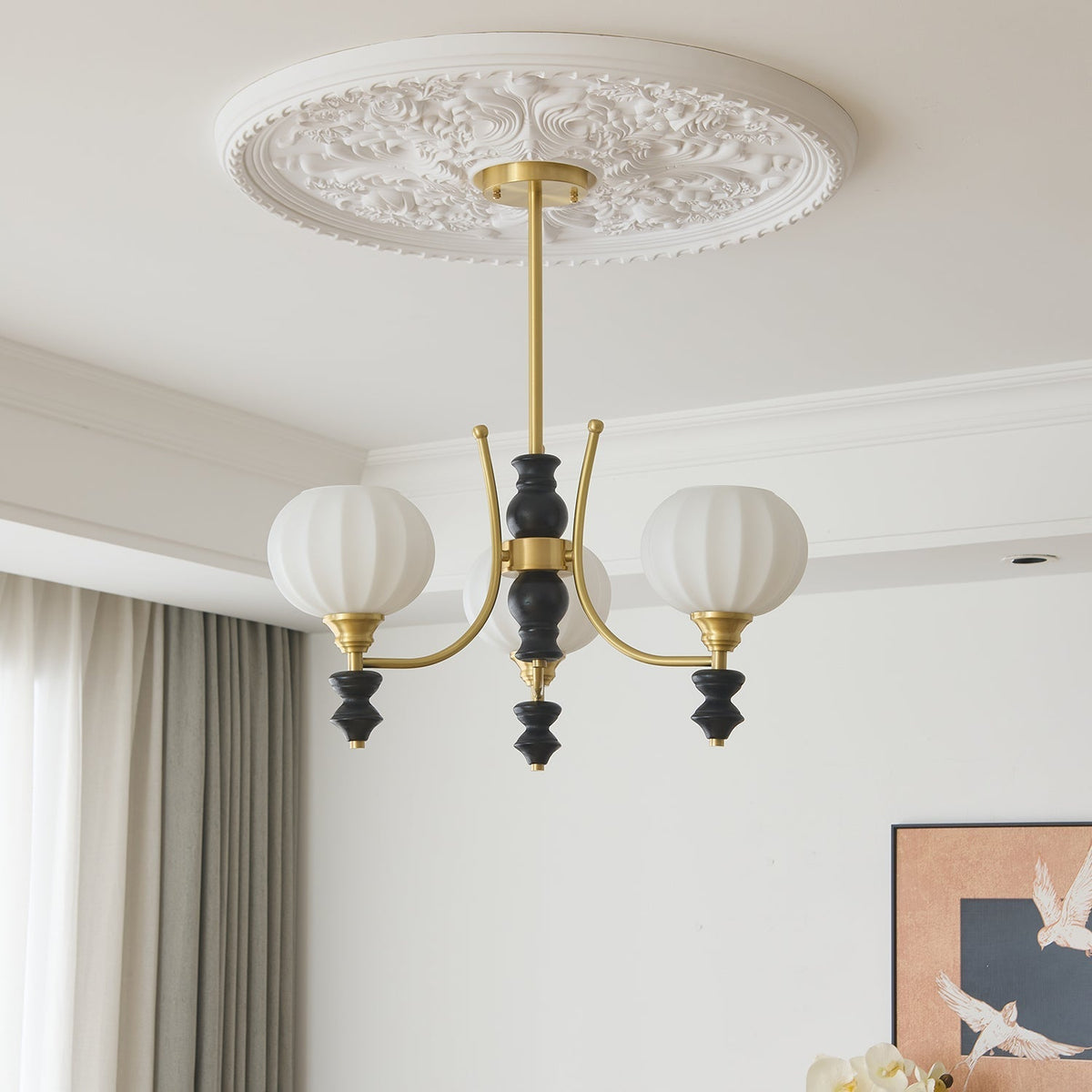 Zavenen Traditionele Elegantie Vintage messing Hout Kroonluchter