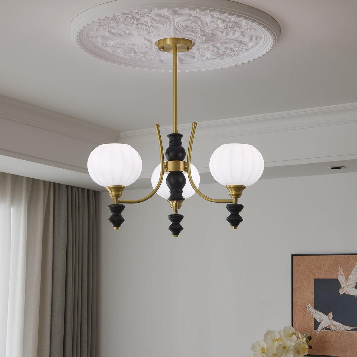Zavenen Traditionele Elegantie Vintage messing Hout Kroonluchter