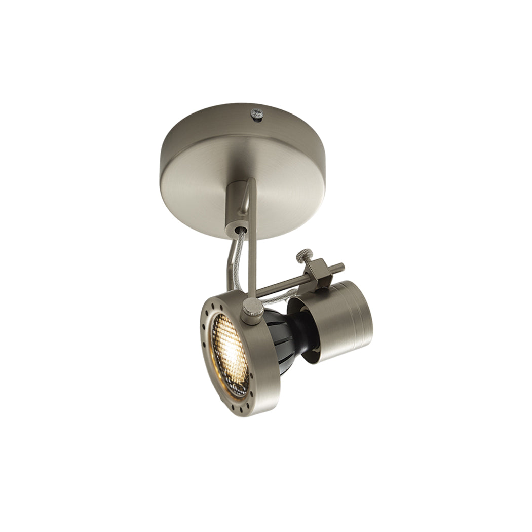 Torven plafondlamp nikkel lampenkap minimalistisch spotlicht woonkamer