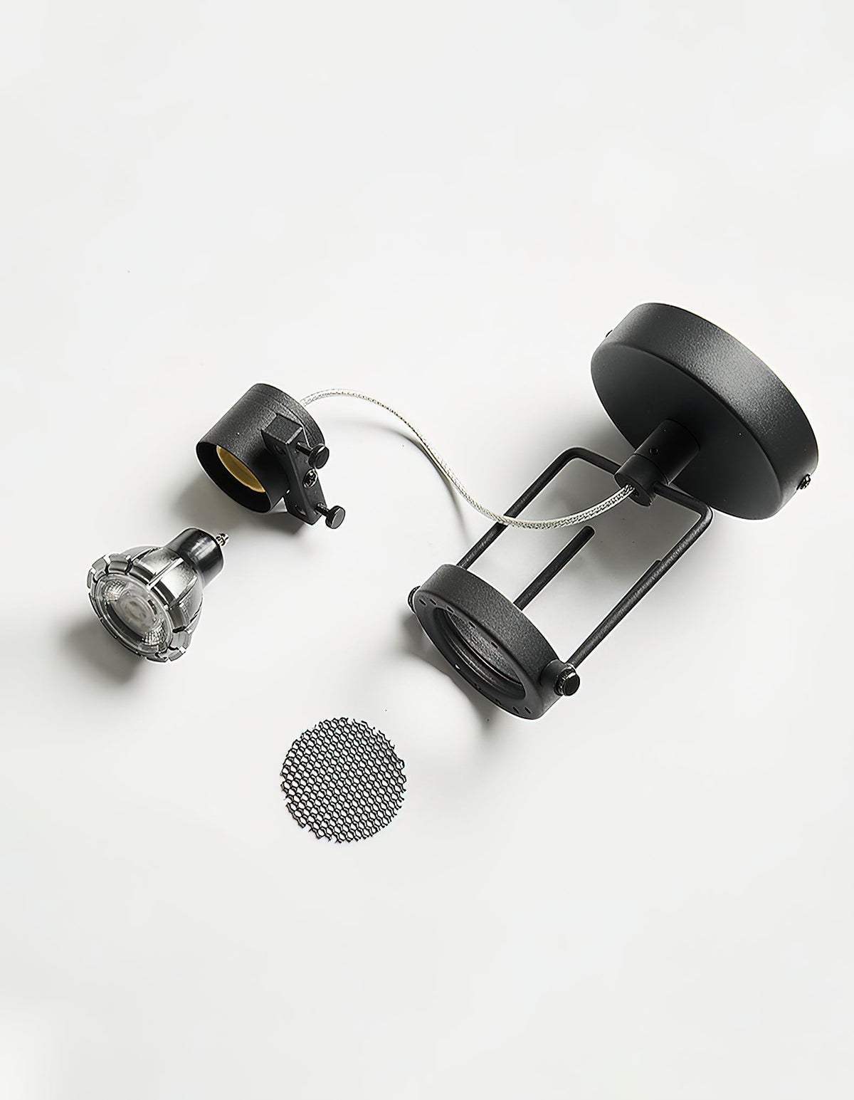 Torven plafondlamp nikkel lampenkap minimalistisch spotlicht woonkamer