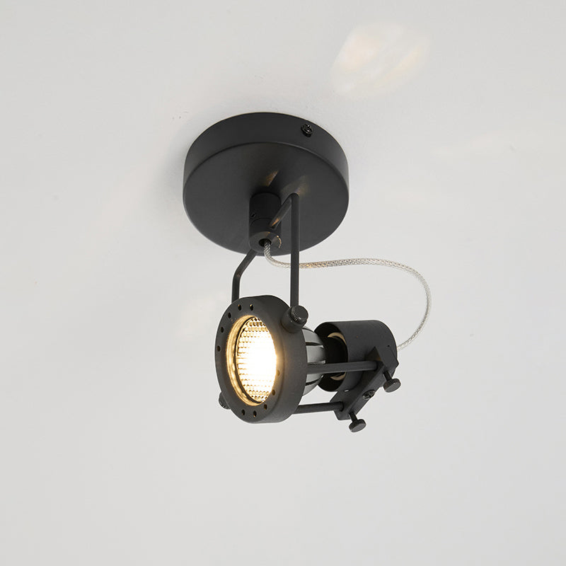 Torven plafondlamp nikkel lampenkap minimalistisch spotlicht woonkamer