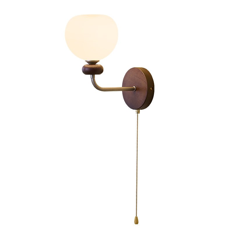 Lucille elegantie klassiek Art glas Hout wandlamp