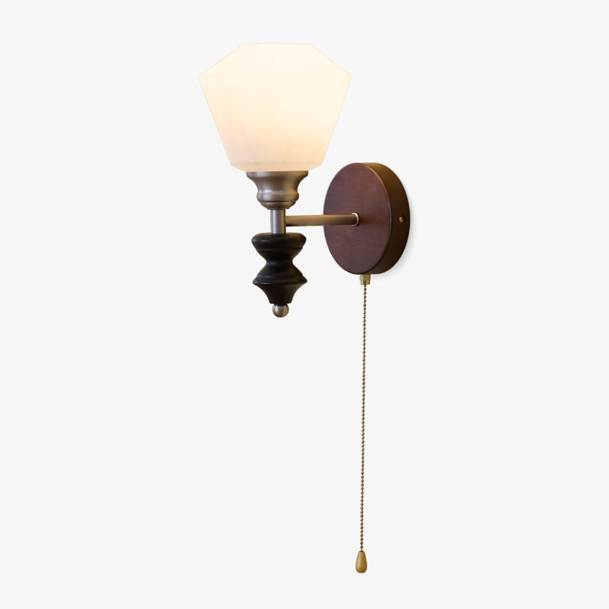 Lucille elegantie klassiek Art glas Hout wandlamp