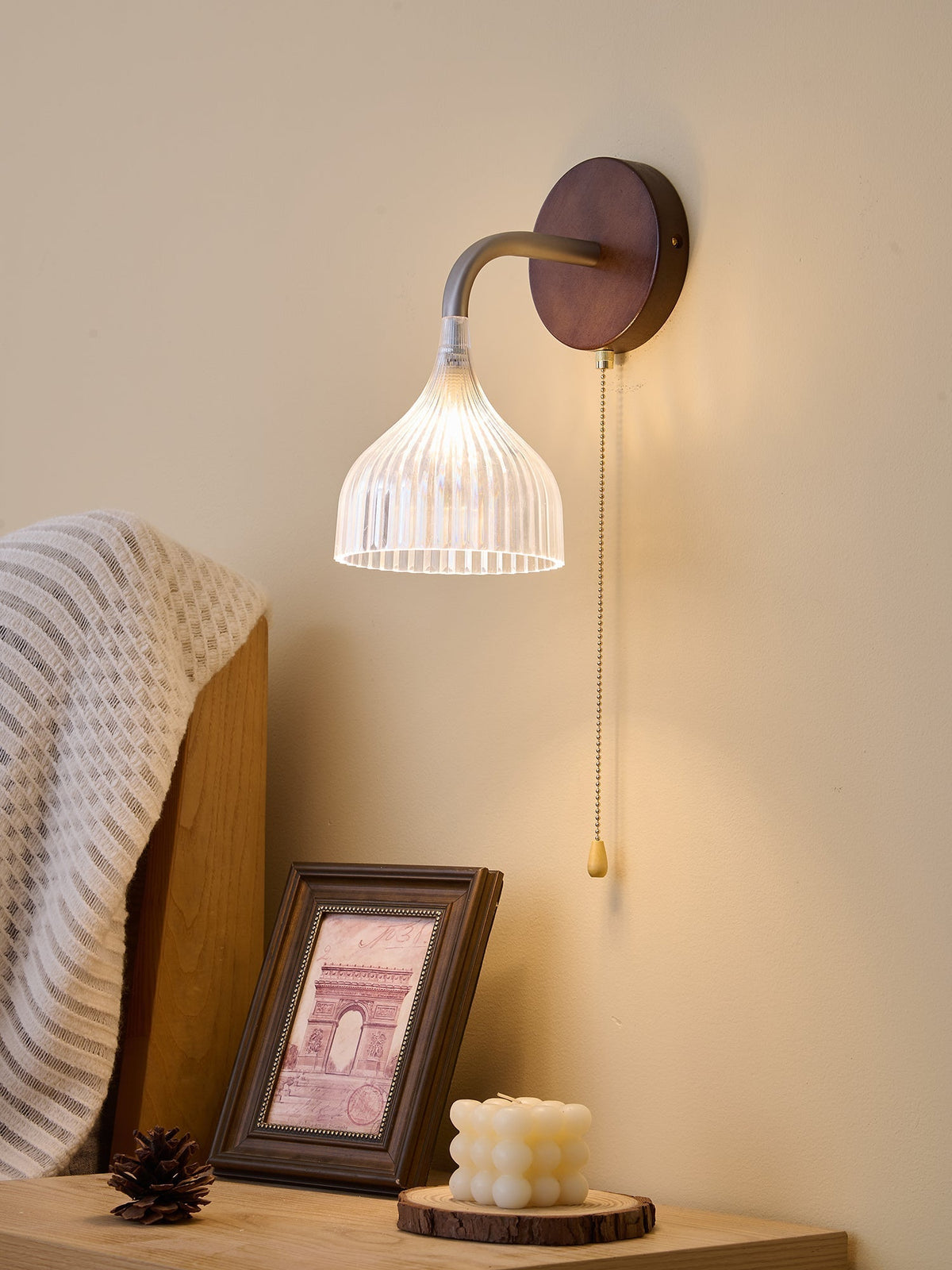 Cimararae elegantie klassieke Houten wandlamp