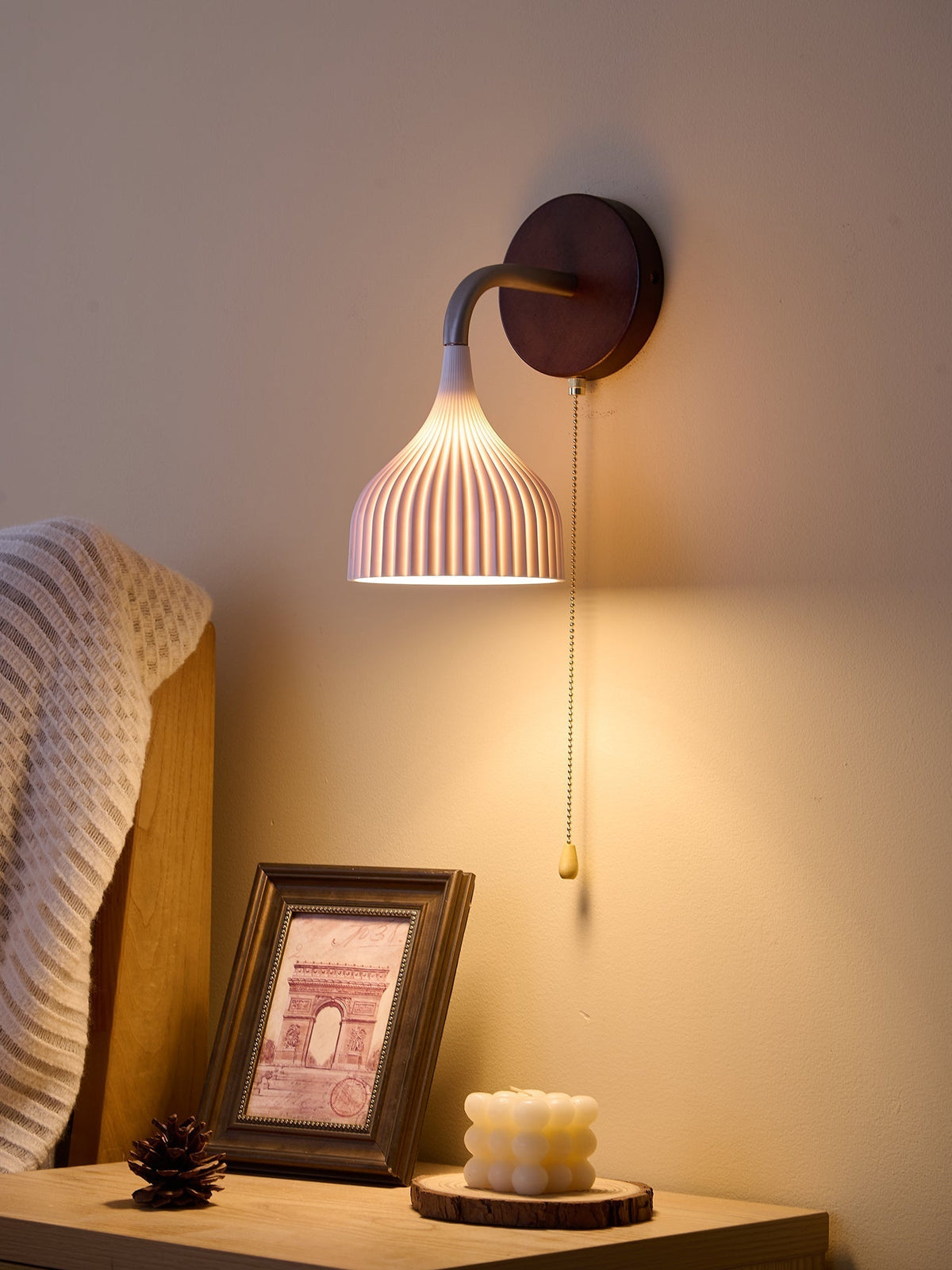 Cimararae elegantie klassieke Houten wandlamp