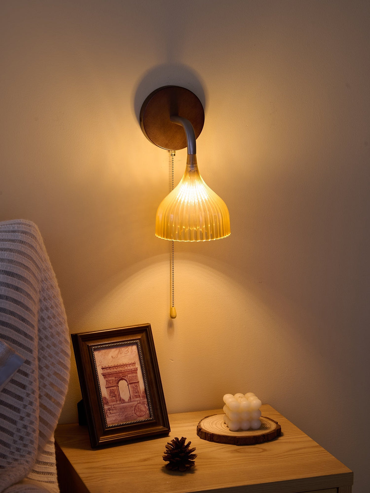 Cimararae elegantie klassieke Houten wandlamp