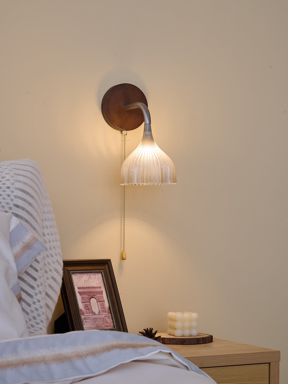 Cimararae elegantie klassieke Houten wandlamp