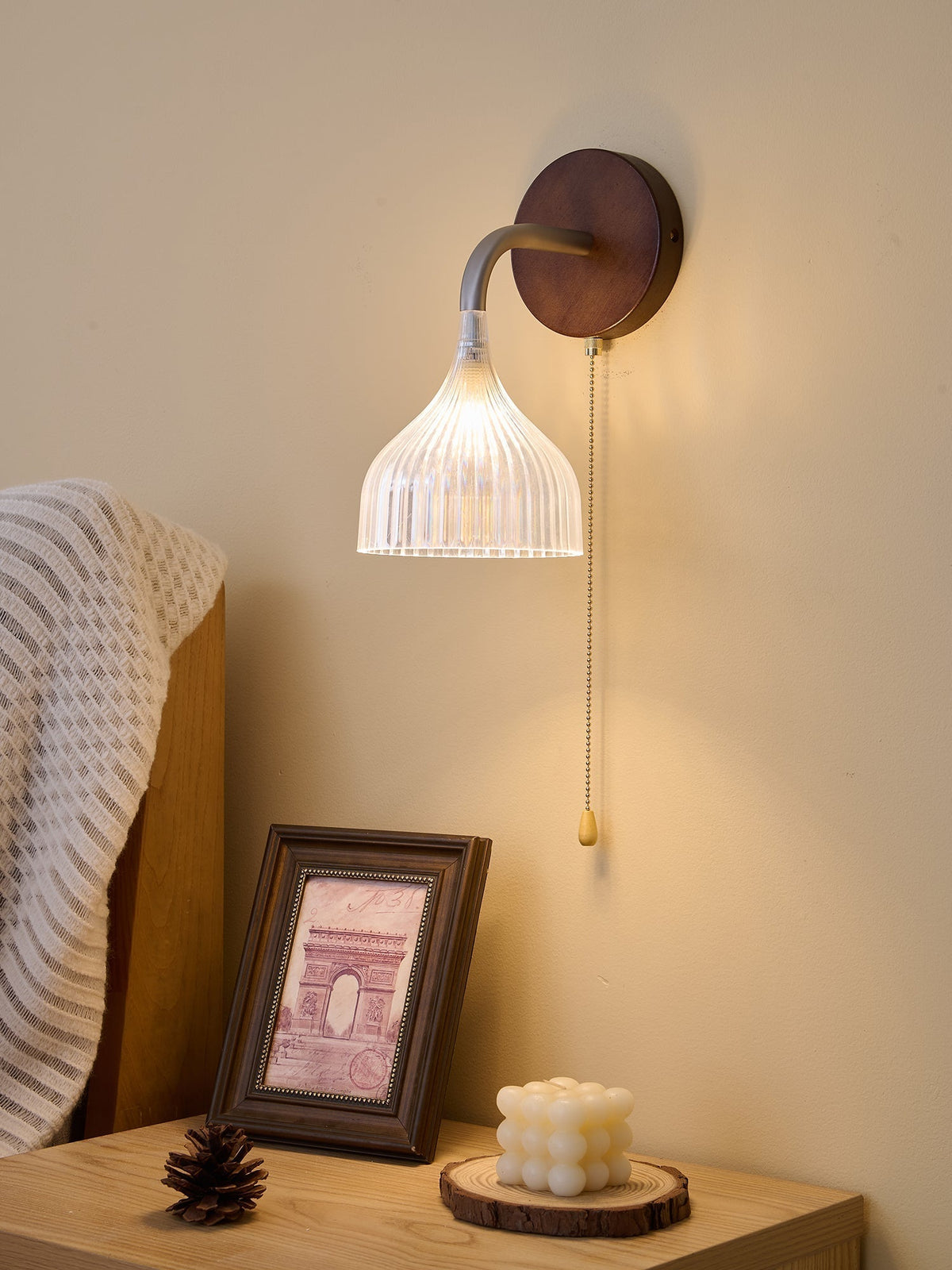 Cimararae elegantie klassieke Houten wandlamp