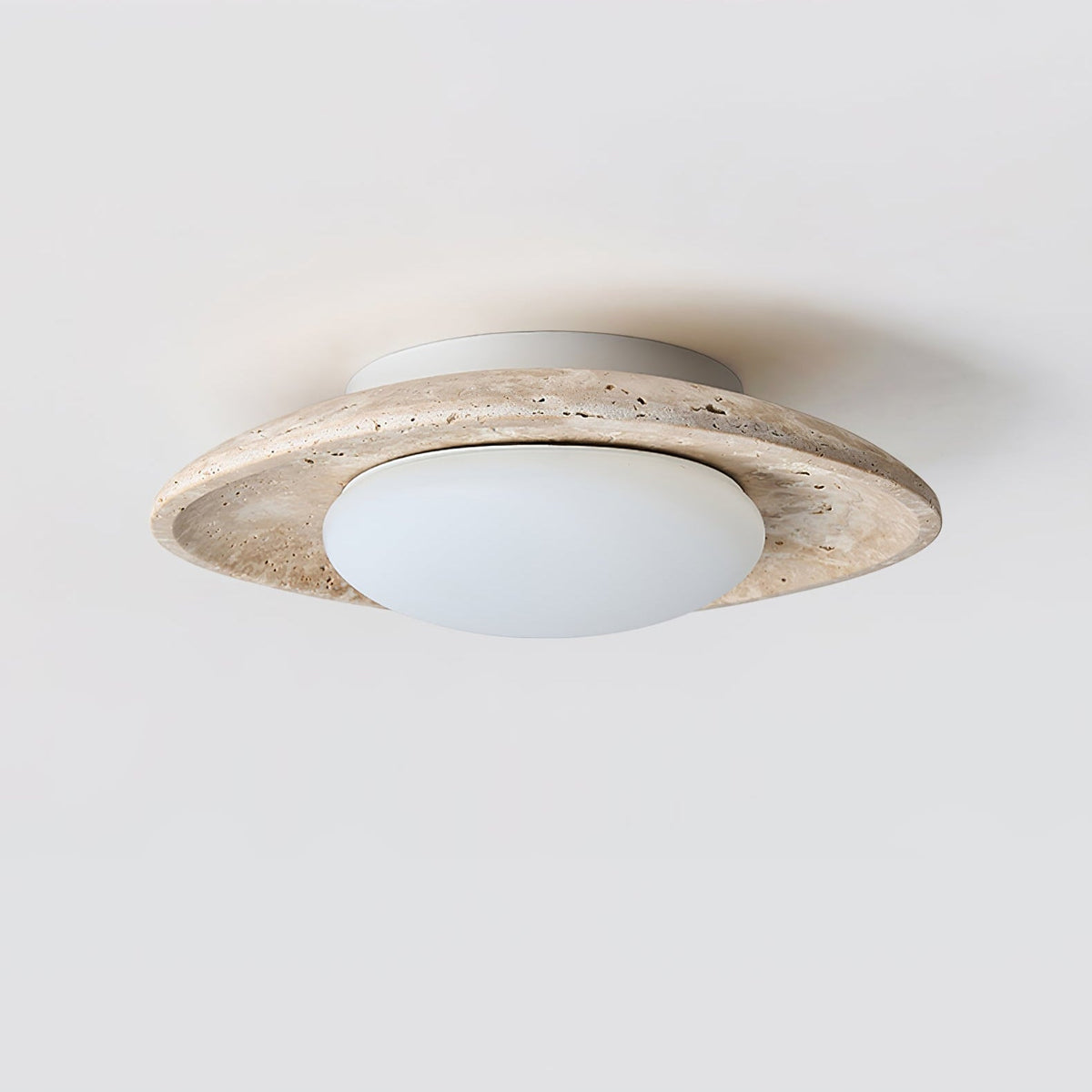 Serinora plafondlamp in geel travertin