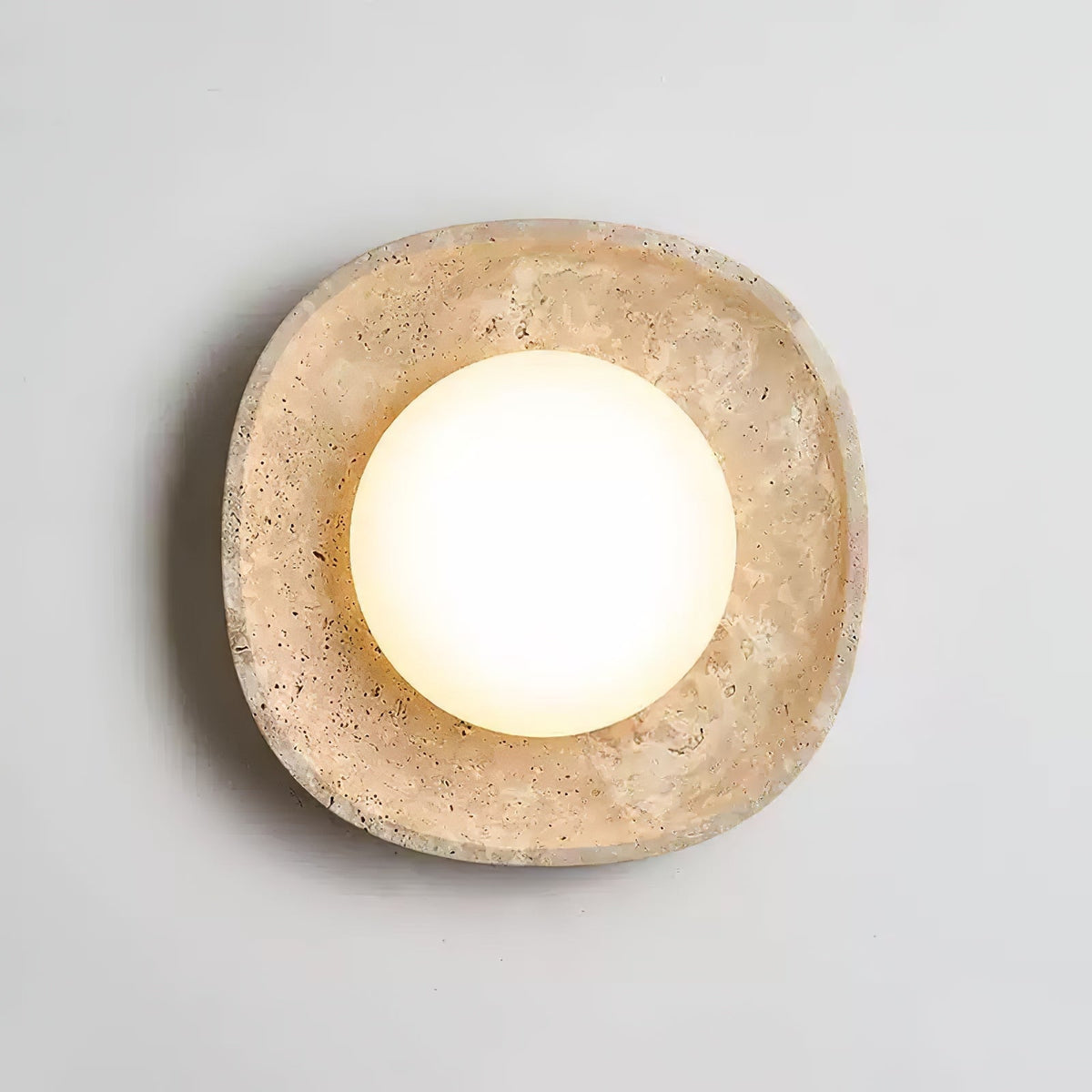 Serinora plafondlamp in geel travertin