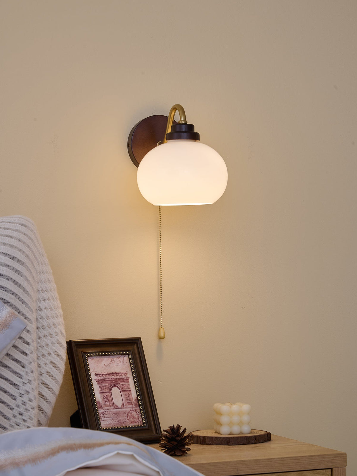Syleella Premium Noordse kunst Kapelglas houten wandlamp van glas