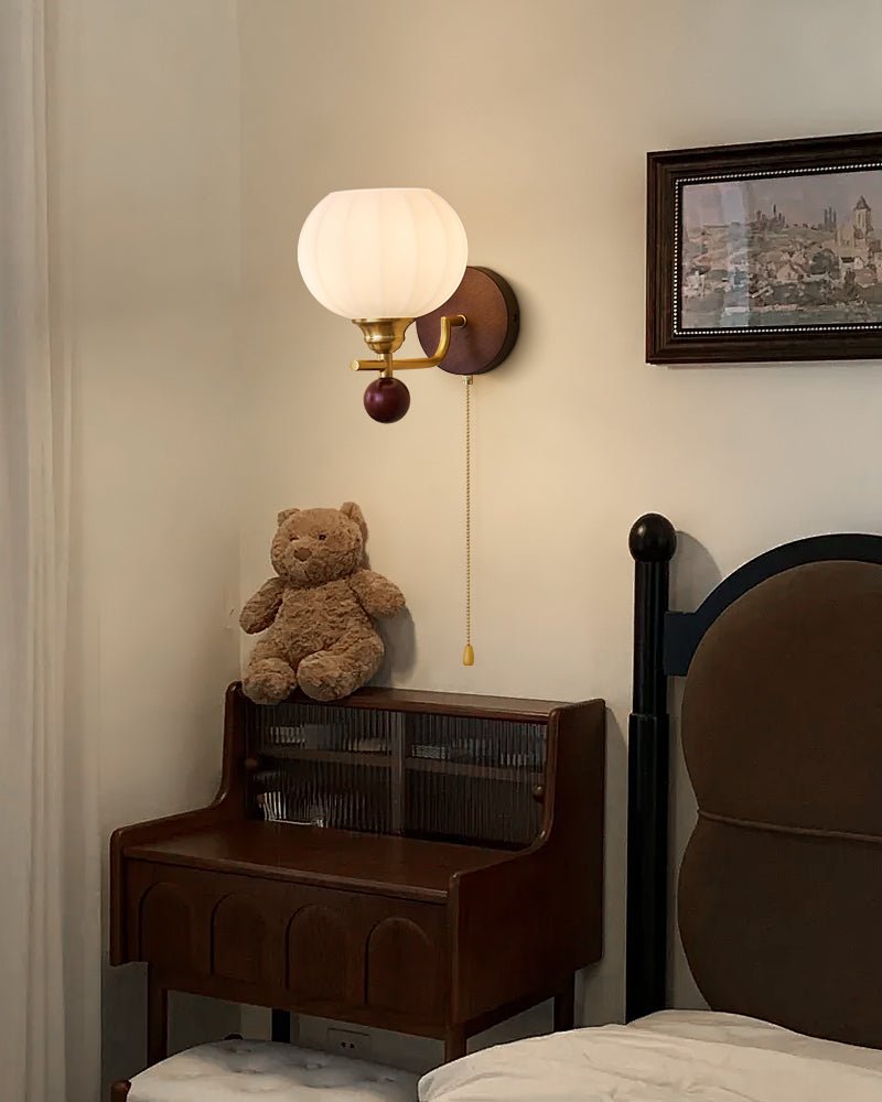 Syleella Premium Noordse kunst Kapelglas houten wandlamp van glas
