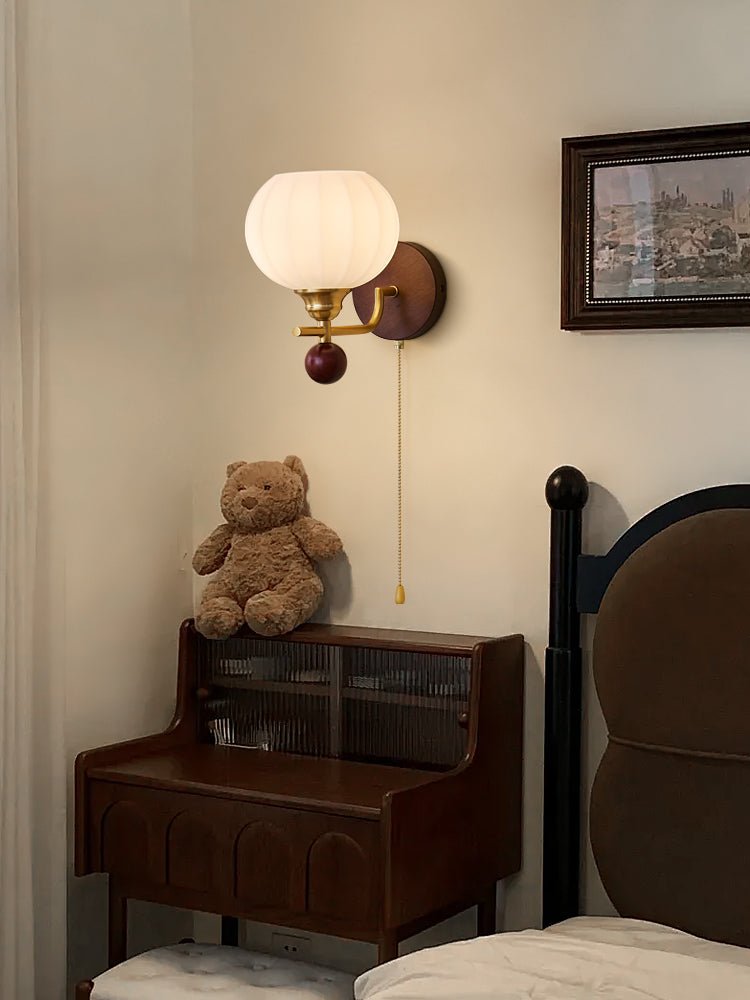 Syleella Premium Noordse kunst Kapelglas houten wandlamp van glas