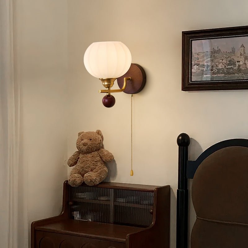 Syleella Premium Noordse kunst Kapelglas houten wandlamp van glas