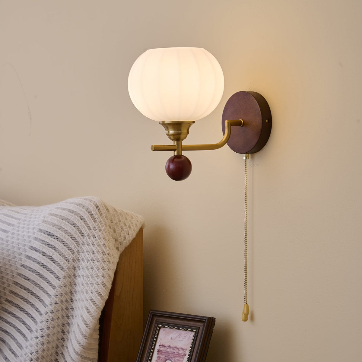 Syleella Premium Noordse kunst Kapelglas houten wandlamp van glas