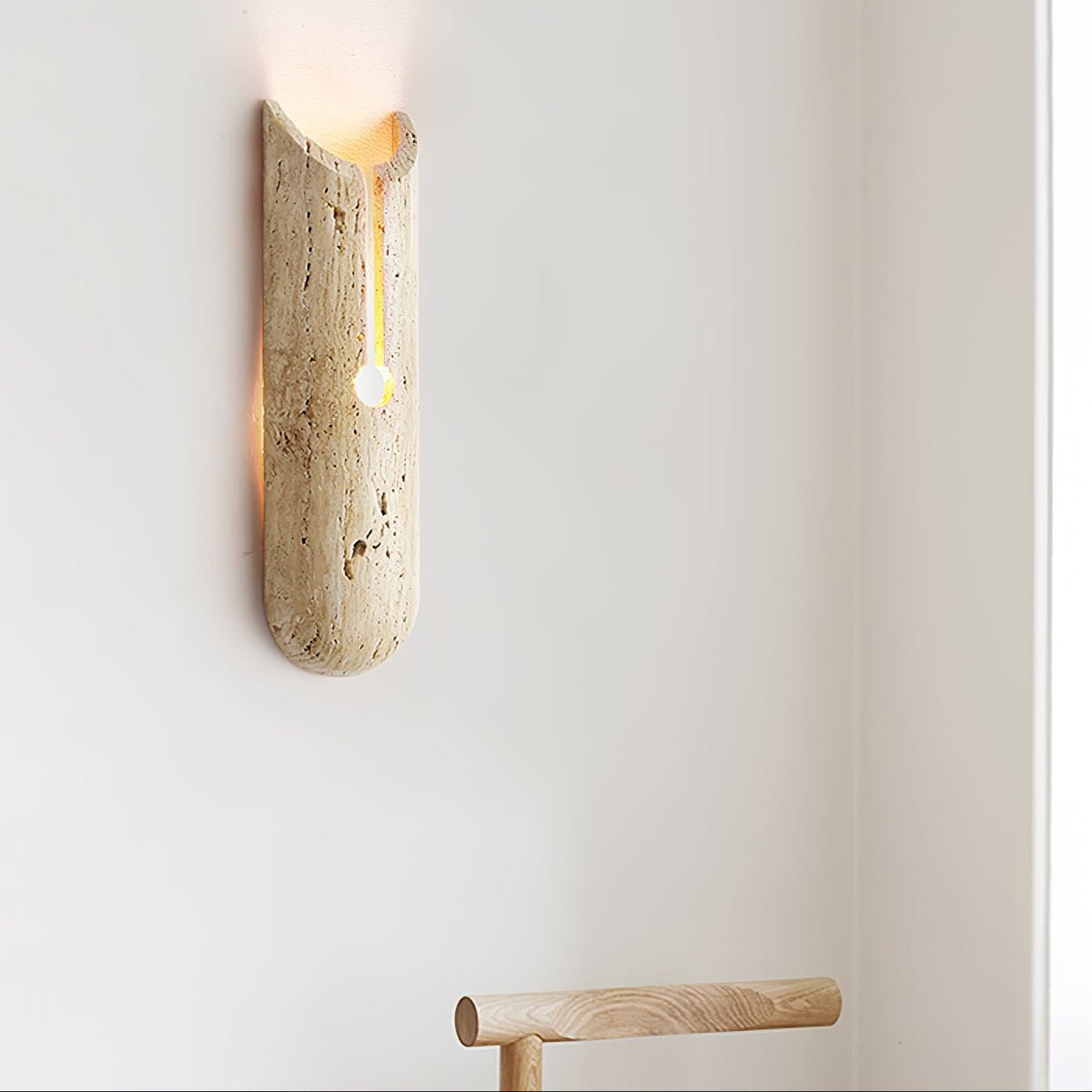 Norerette Rustic Geel travertin wandlamp