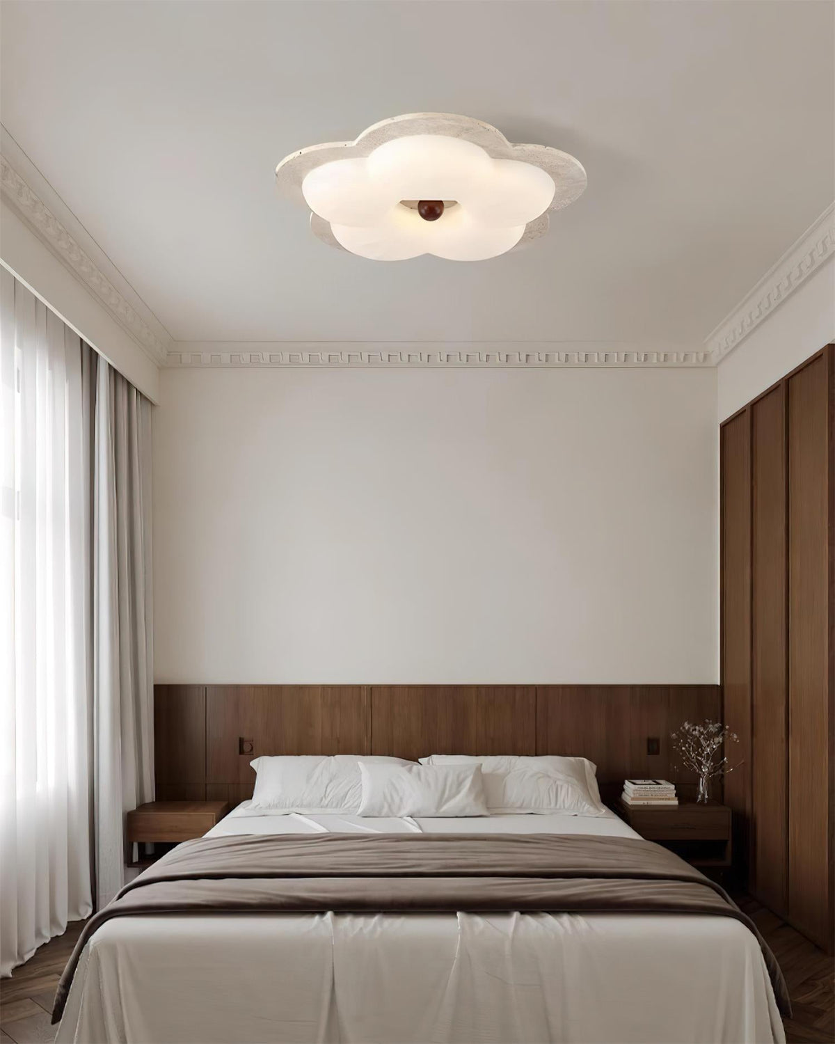 Riita Flower plafondlamp travertin