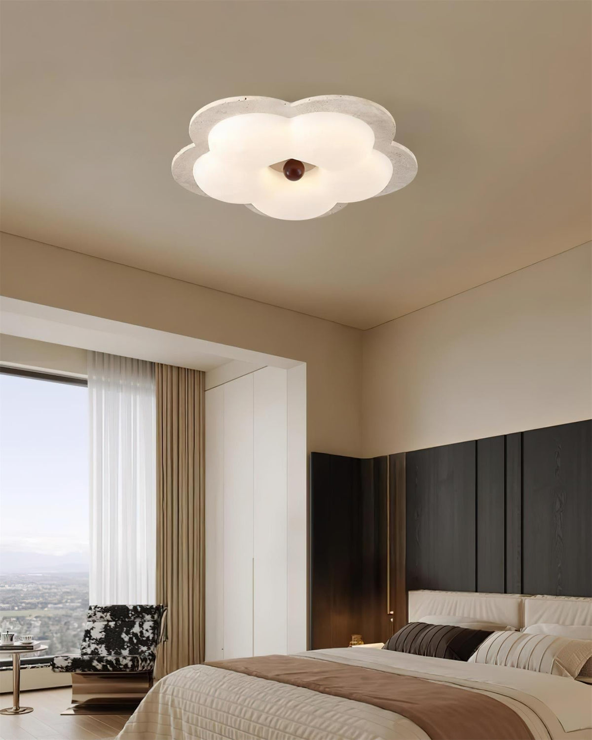 Riita Flower plafondlamp travertin
