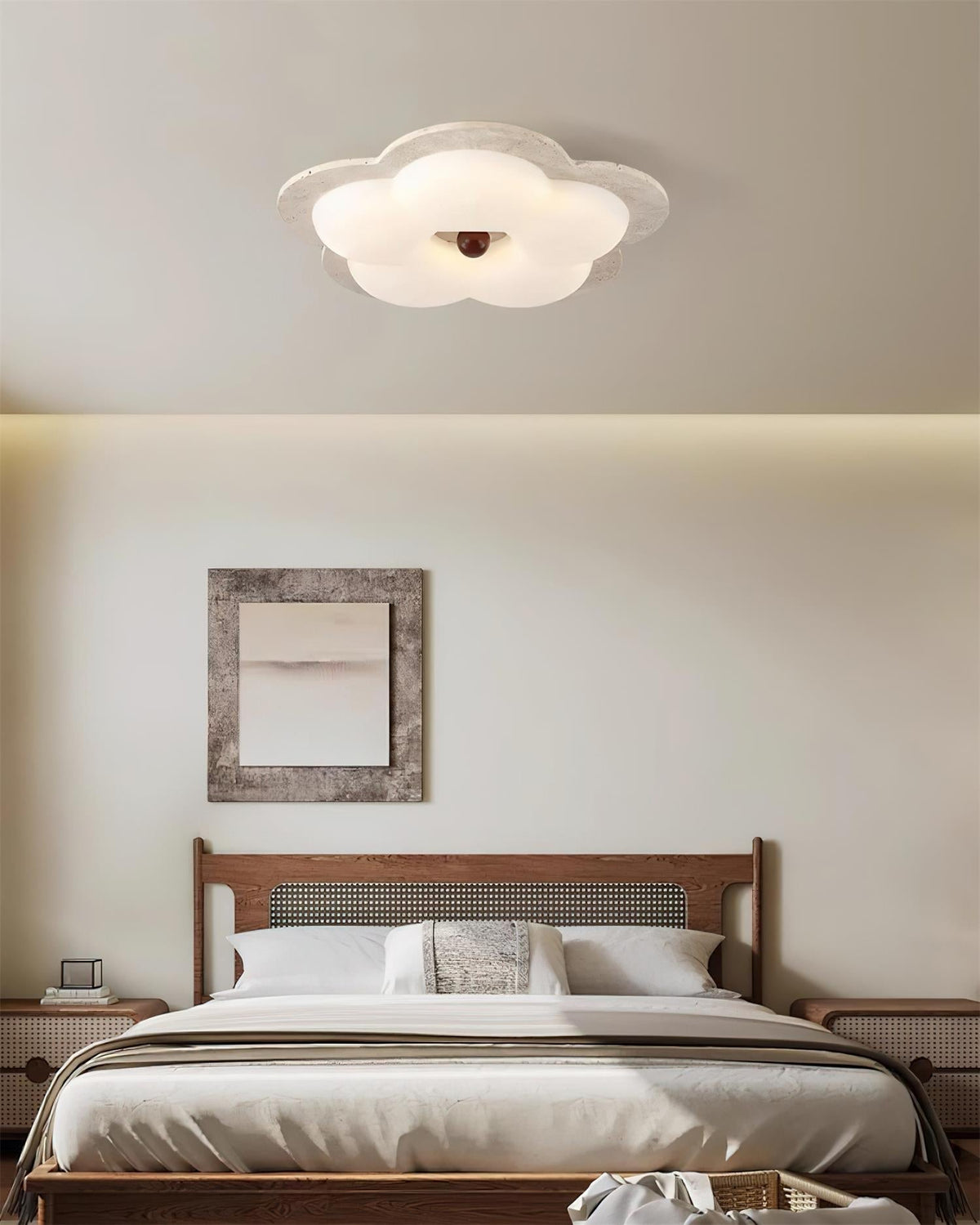 Riita Flower plafondlamp travertin