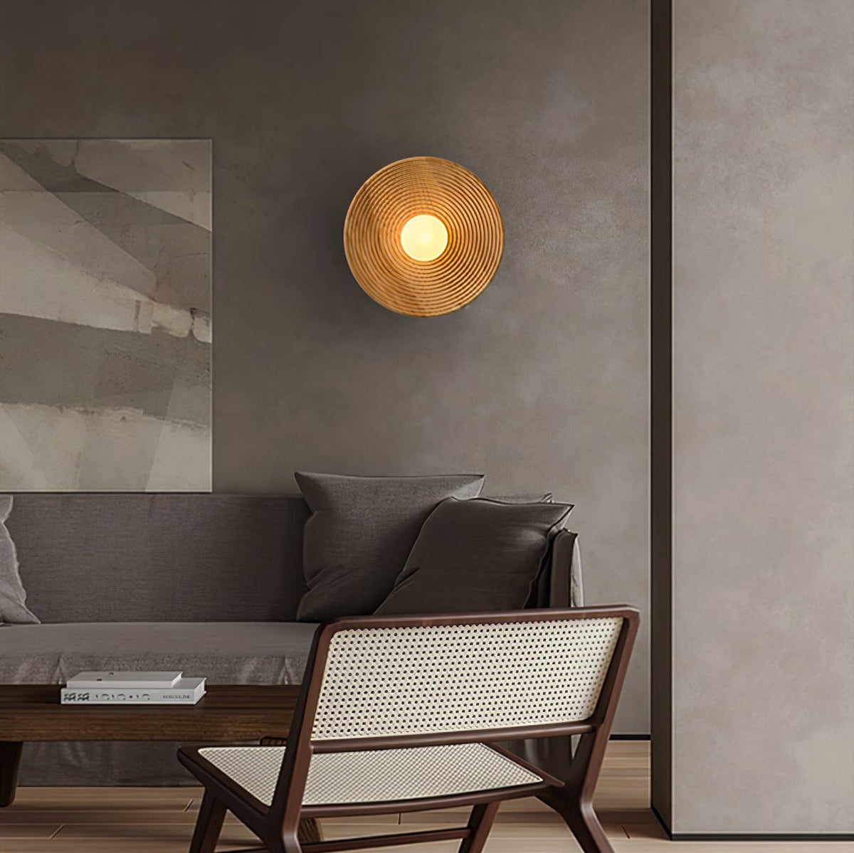 Aldenise Noordse kunst Contour wandlamp van walnoothout