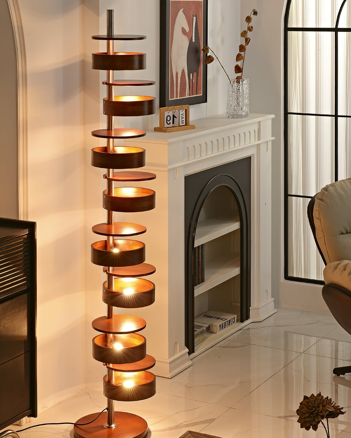 Lynix houten vloerlamp