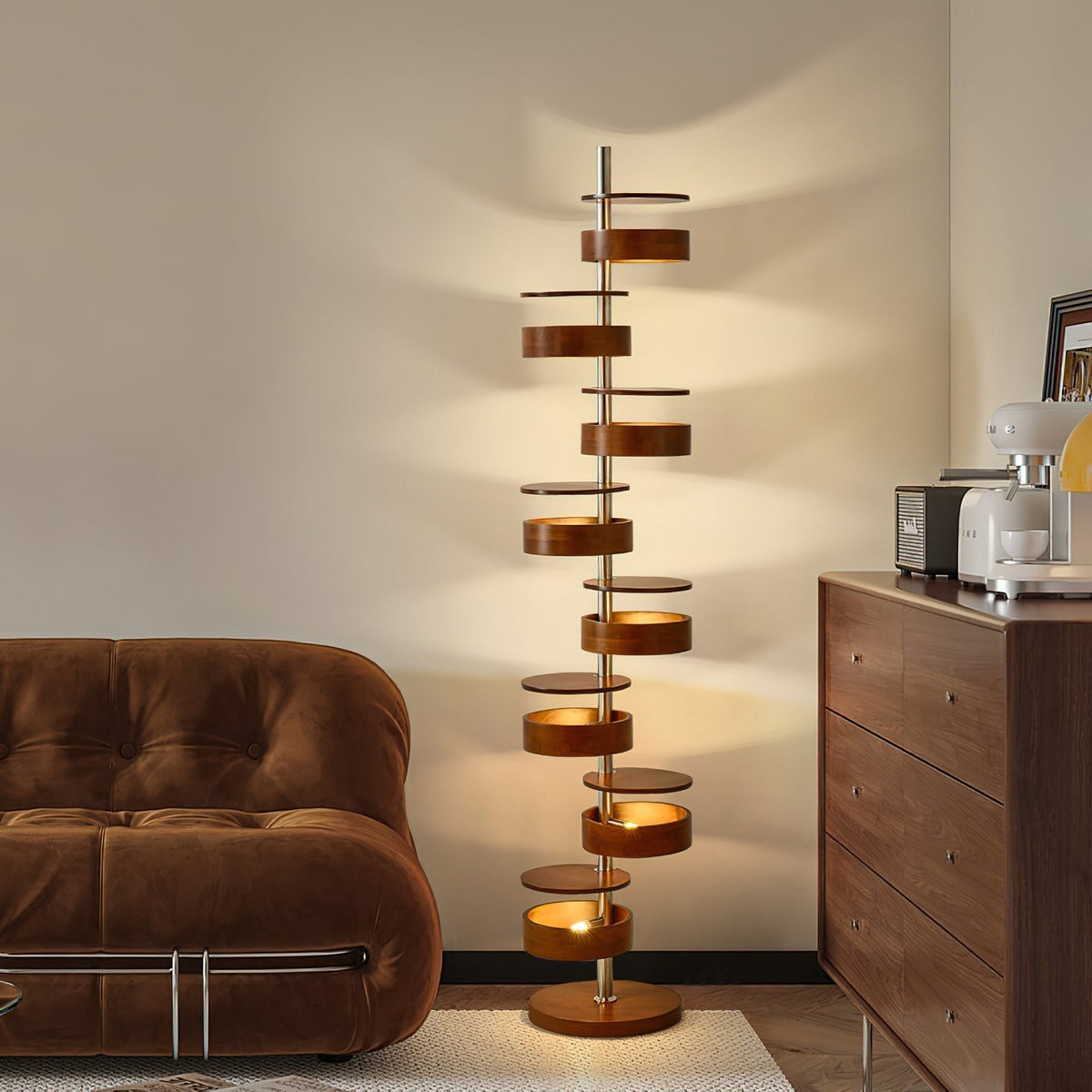 Lynix houten vloerlamp