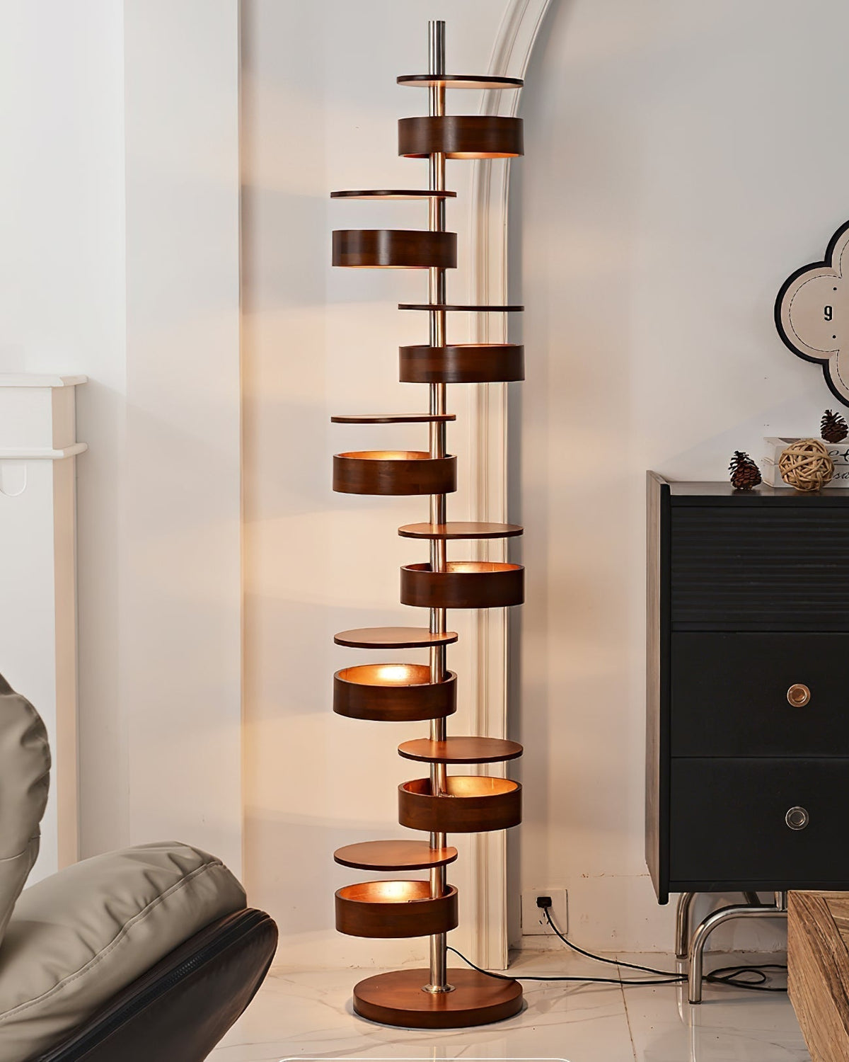Lynix houten vloerlamp