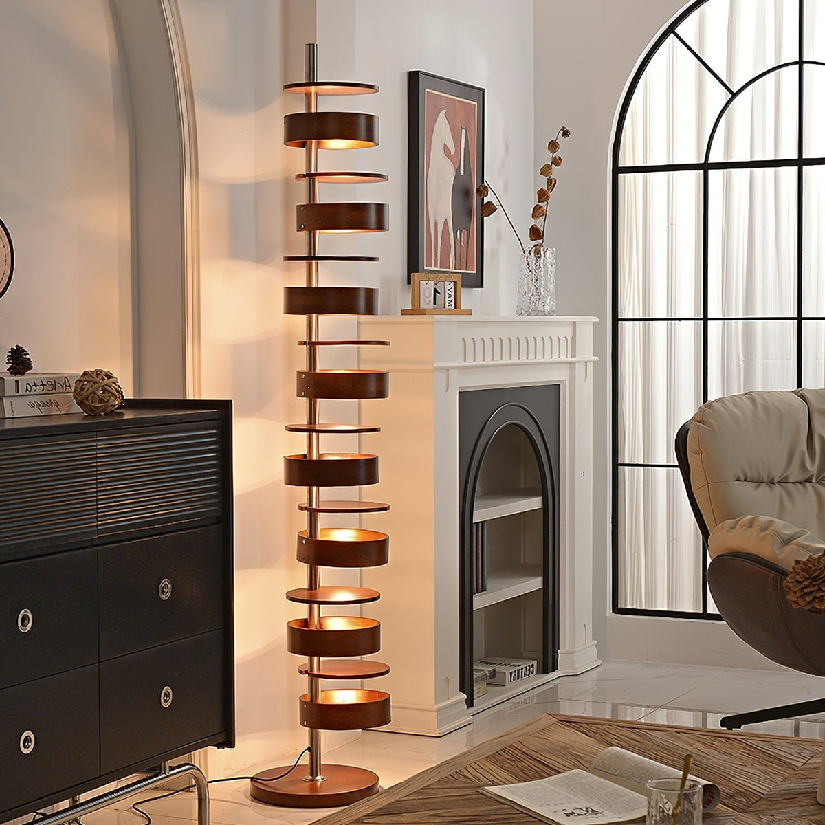 Lynix houten vloerlamp