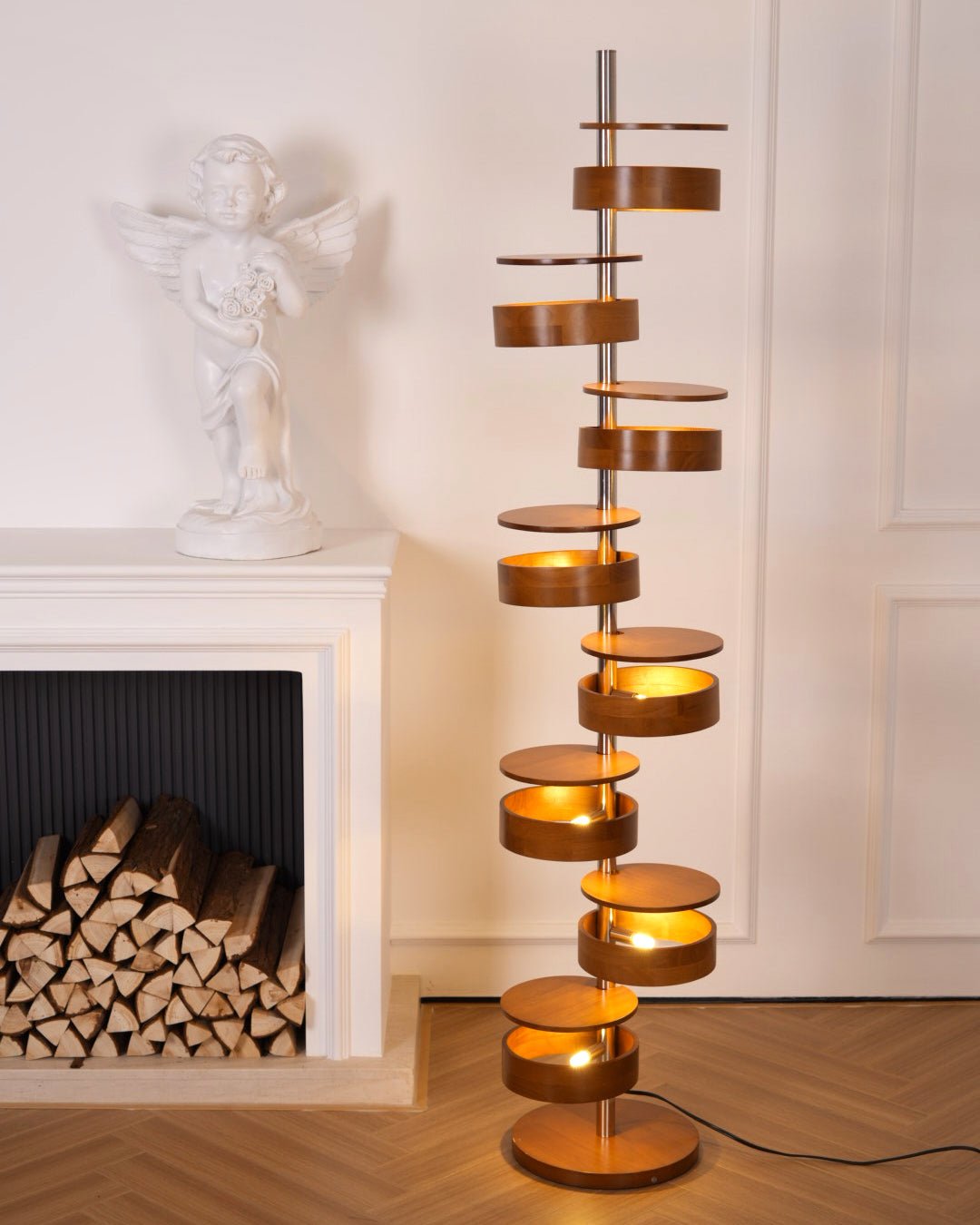 Lynix houten vloerlamp