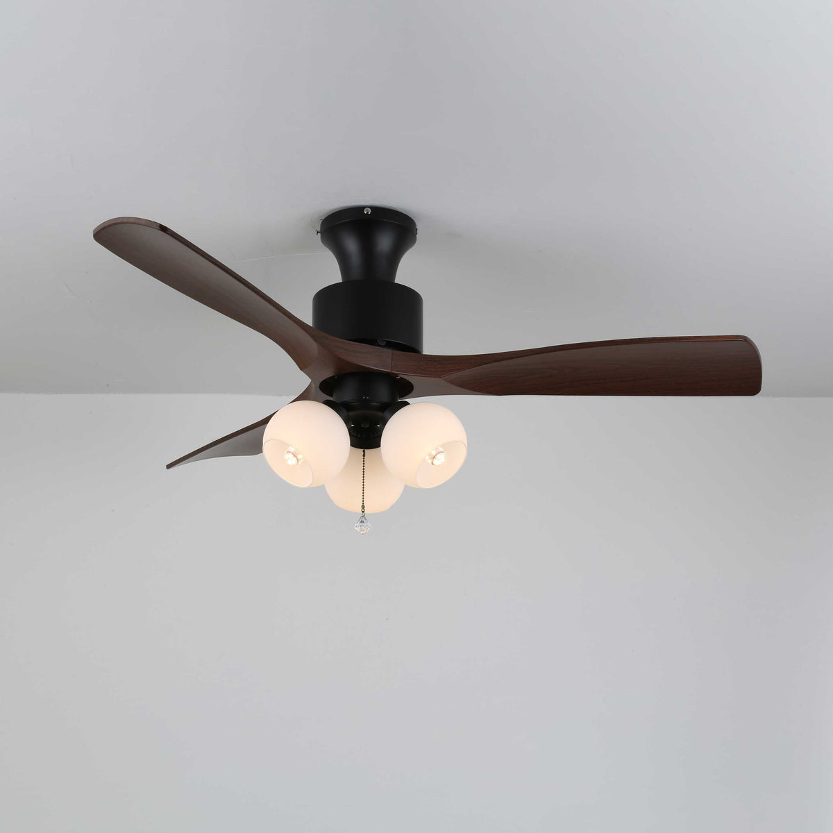 Gwen Vintage glazen plafondventilator met verlichting