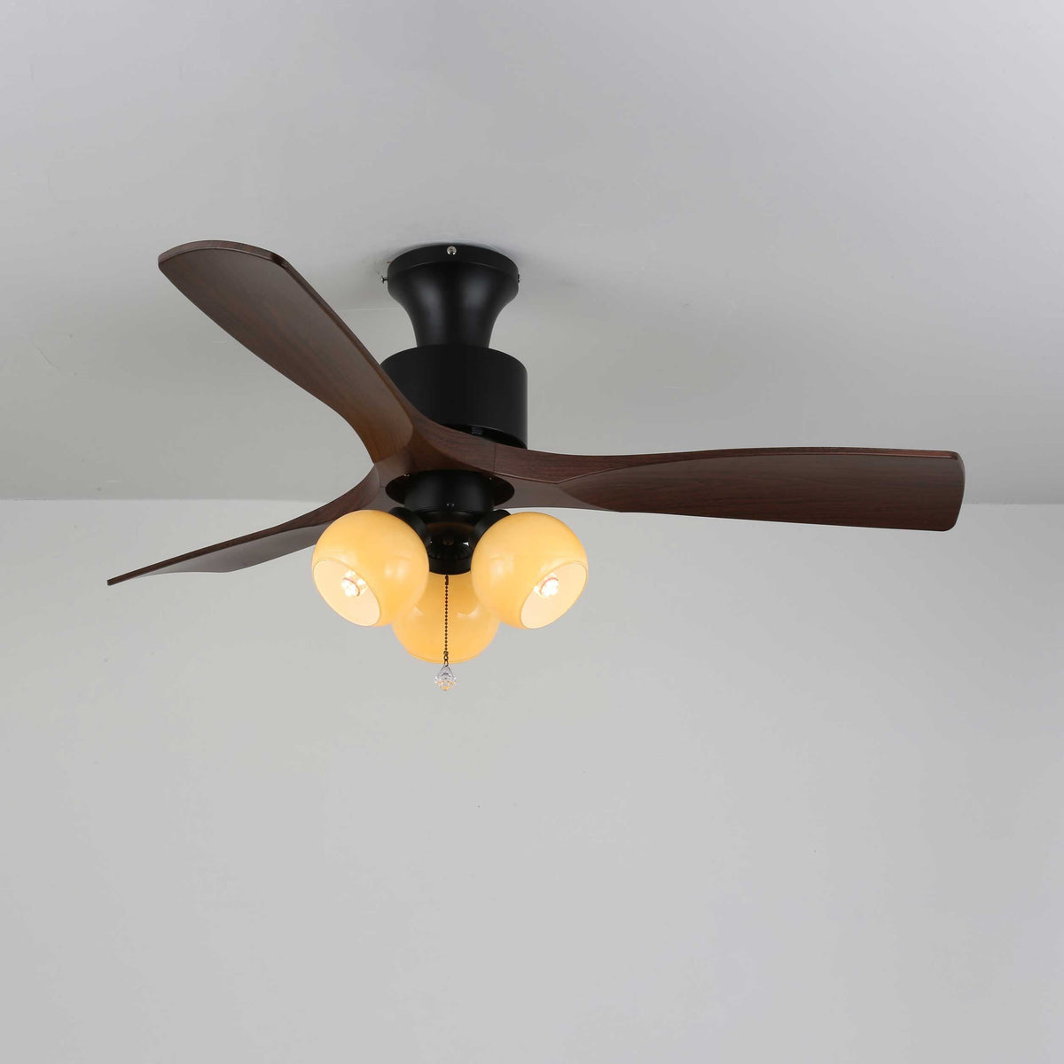 Gwen Vintage glazen plafondventilator met verlichting
