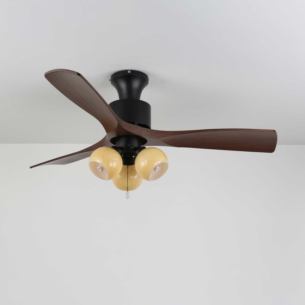 Gwen Vintage glazen plafondventilator met verlichting