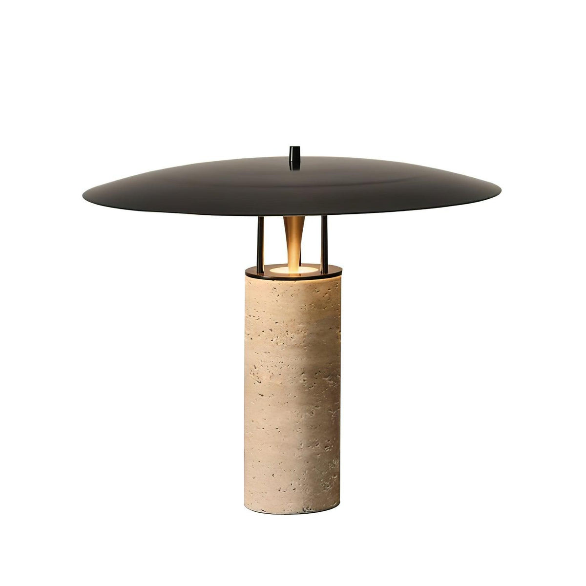 Eara Disc-Pillar travertin tafellamp