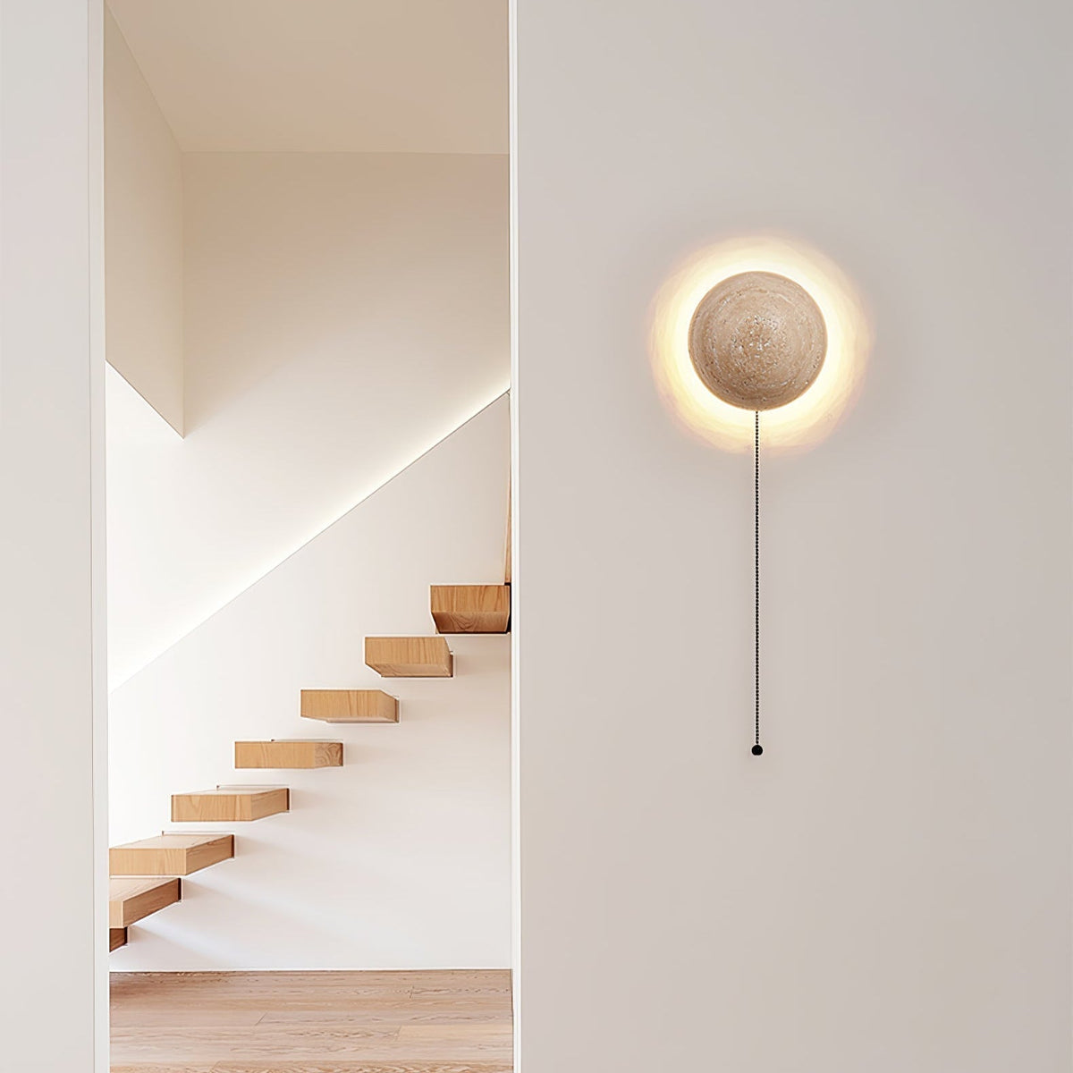 Vexael Minimalistische wandlamp in geel travertin