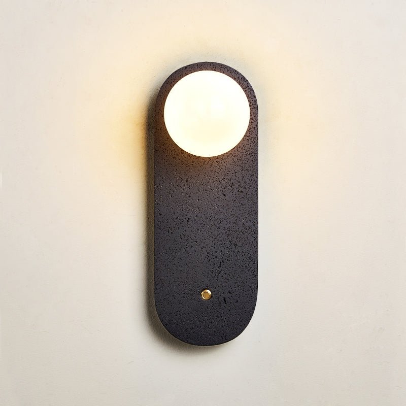 Taveella zwarte wandlamp in travertin