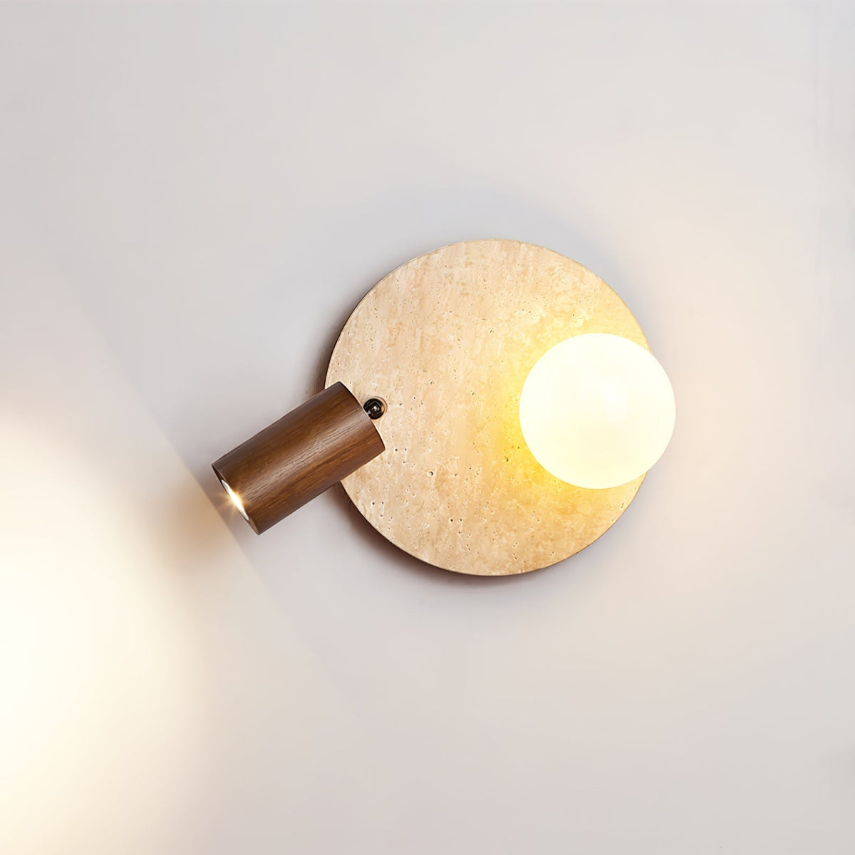 Armara wandlamp met Geel travertin Schijf