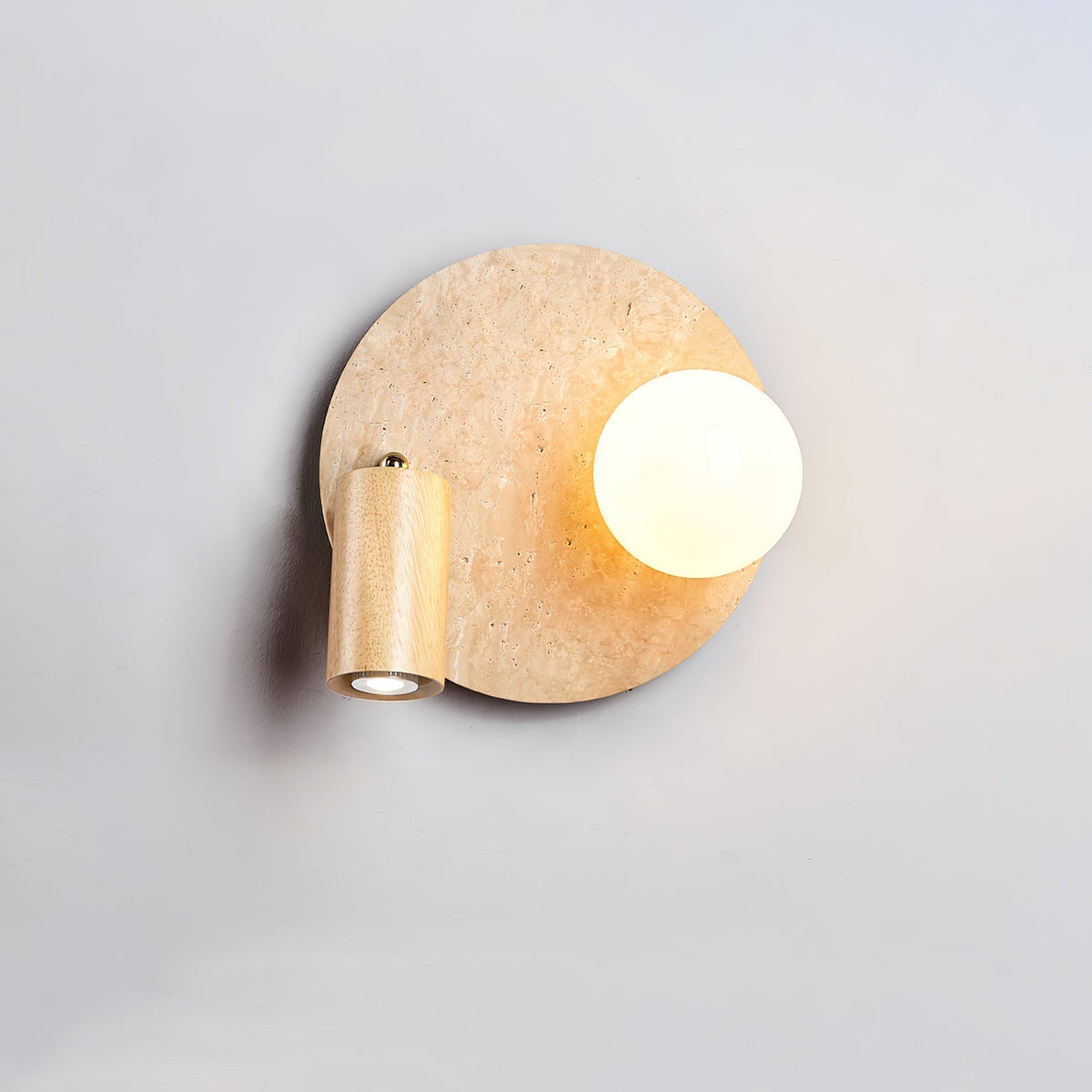 Armara wandlamp met Geel travertin Schijf