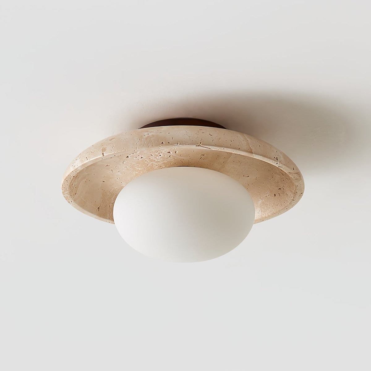 Tavaiella minimalistische plafondlamp in travertin