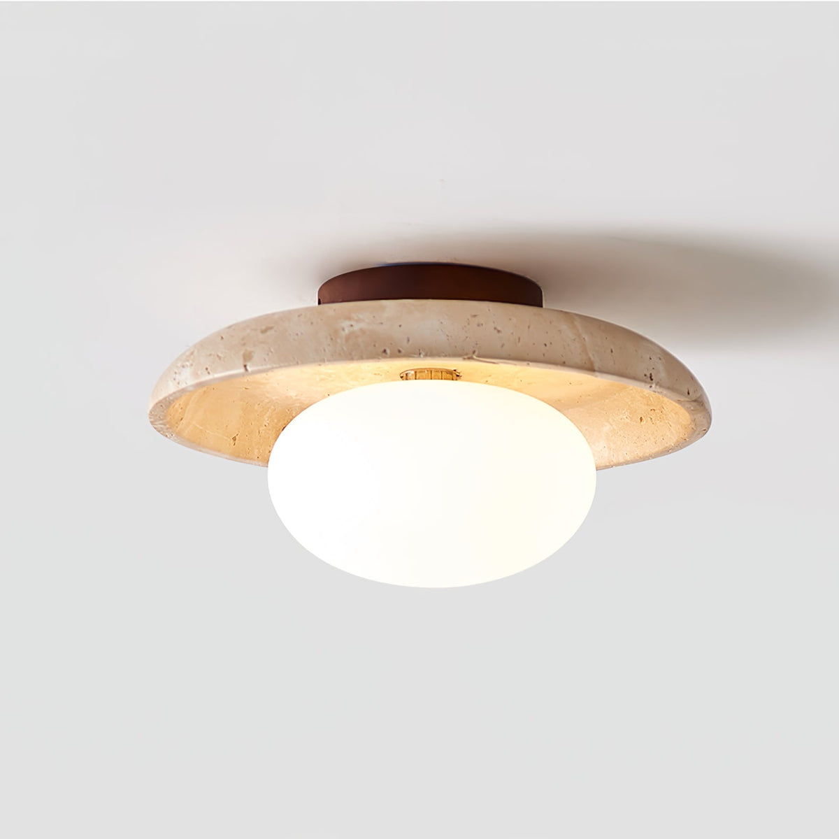 Tavaiella minimalistische plafondlamp in travertin