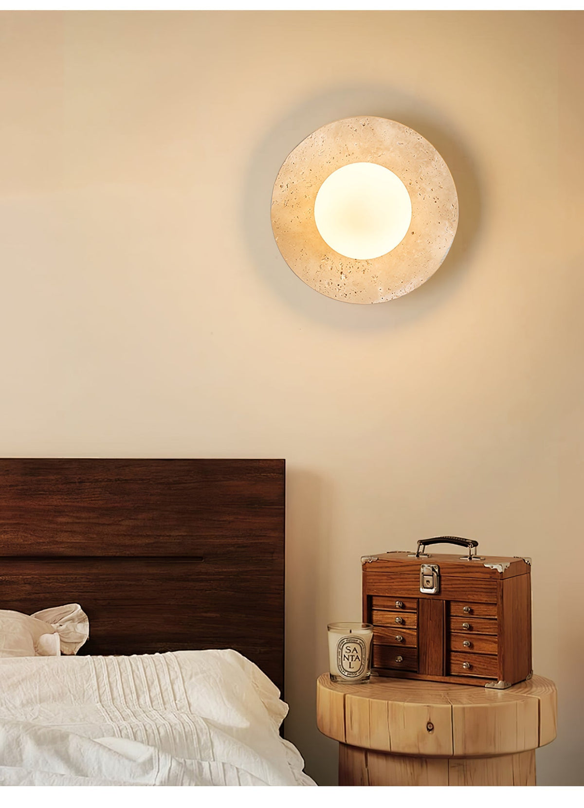 Sereella plafondlamp in travertin