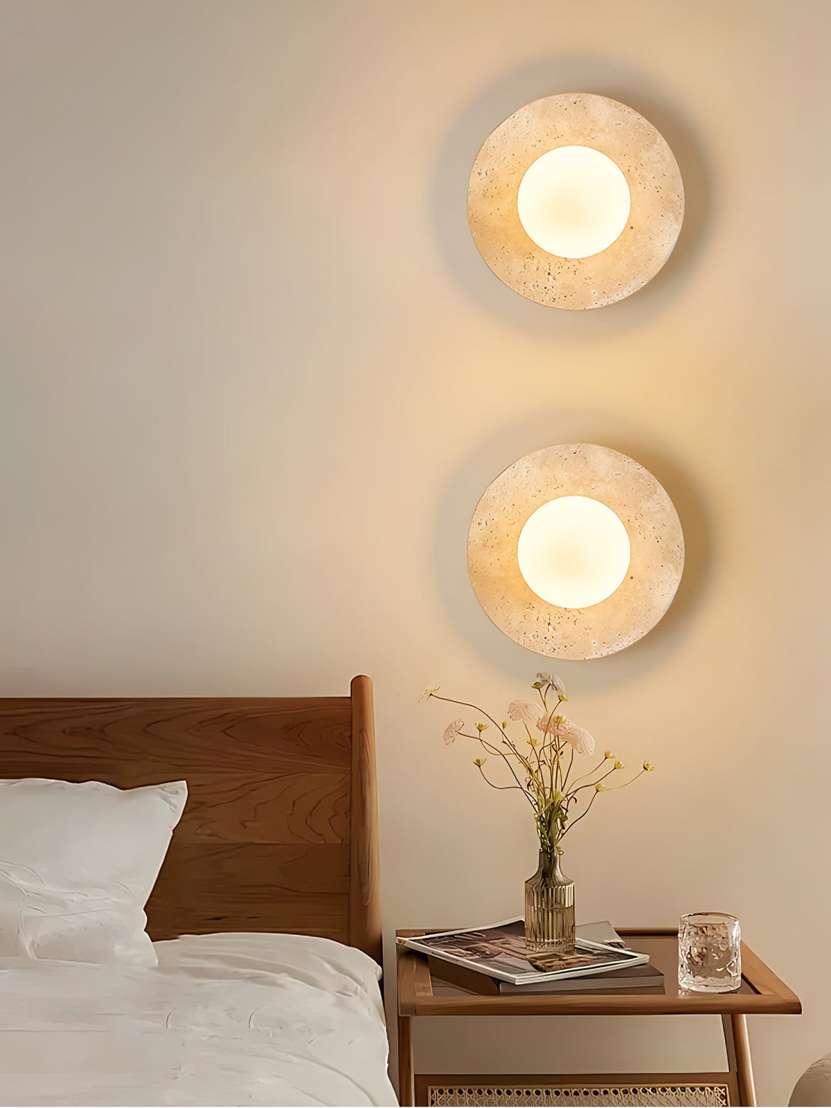 Sereella plafondlamp in travertin