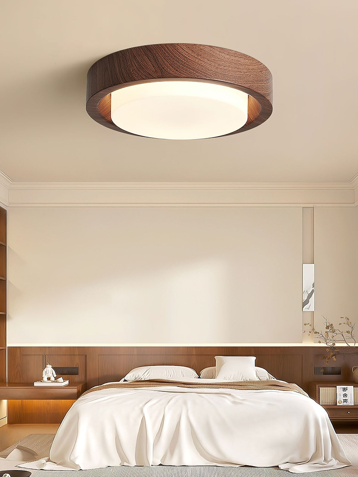 Sylaeon Minimalistische plafondlamp van walnoothout