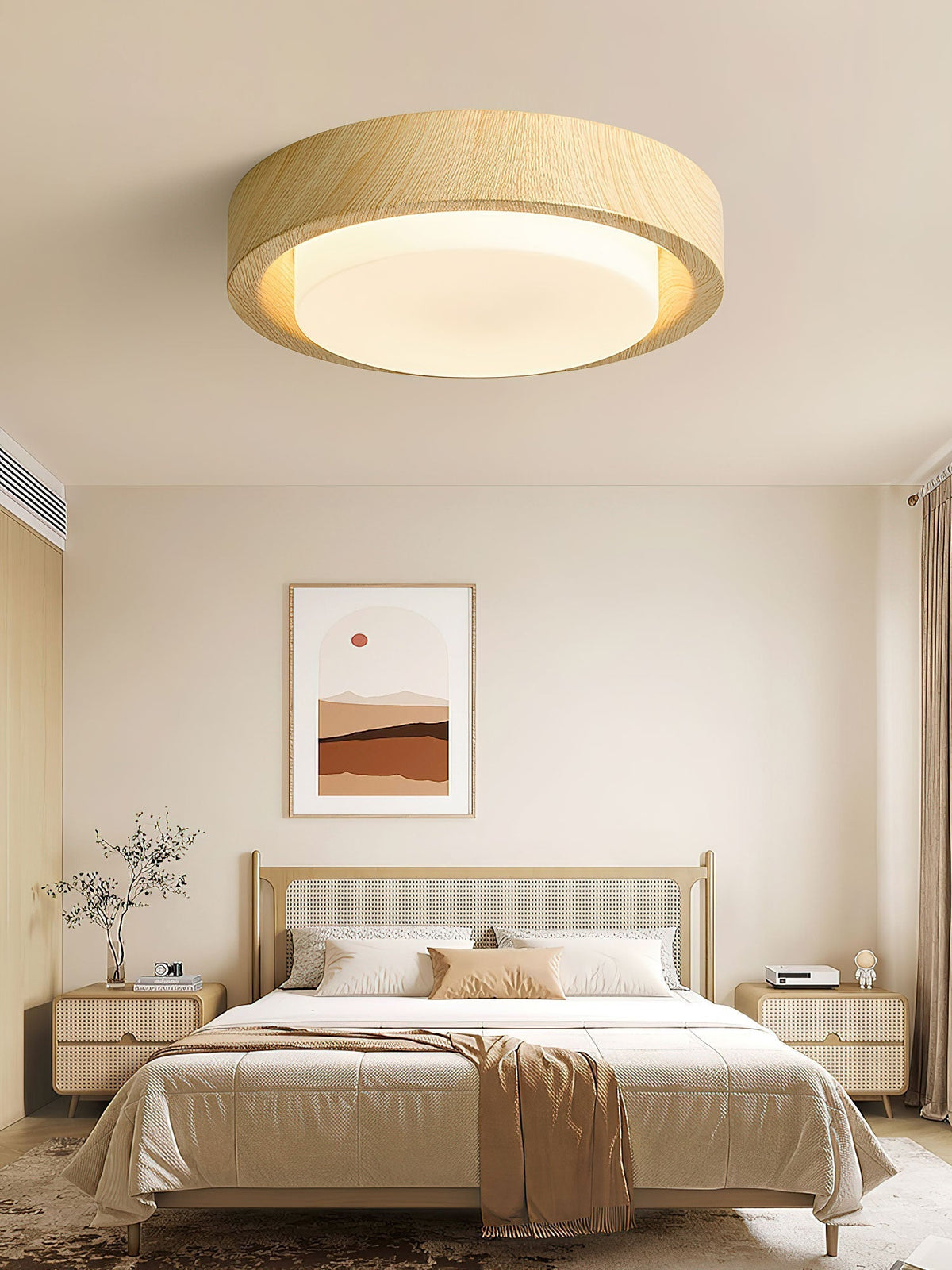 Sylaeon Minimalistische plafondlamp van walnoothout