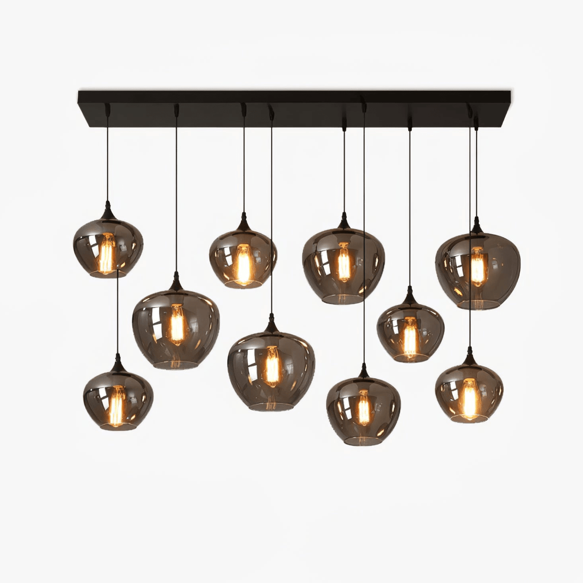 Tevely hanglamp met industriële stijl en glazen kap