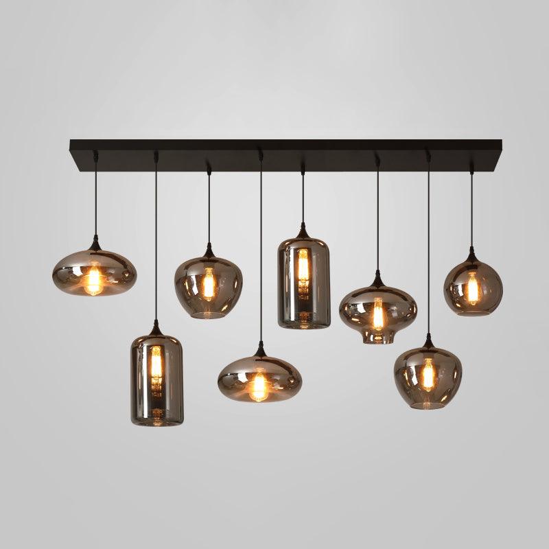 Tevely hanglamp met industriële stijl en glazen kap