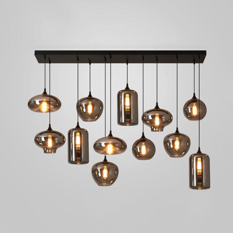 Tevely hanglamp met industriële stijl en glazen kap